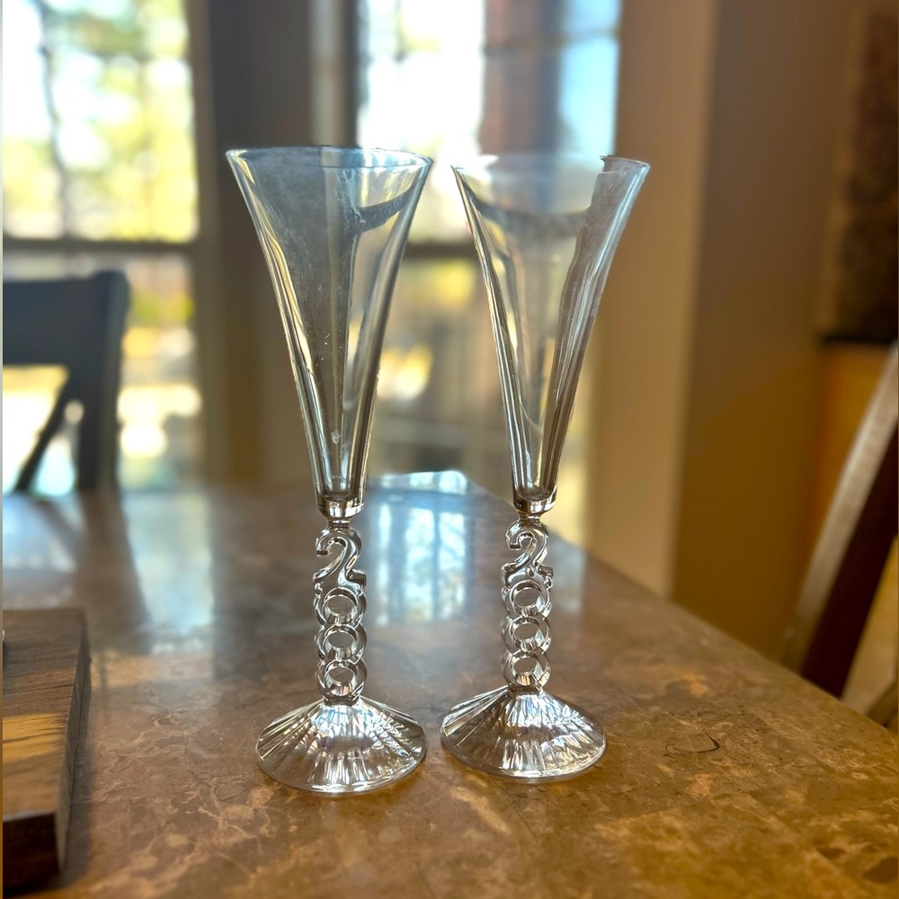 ✨Cristal d’Arques Y2K Millennial Collector’s Champagne flutes